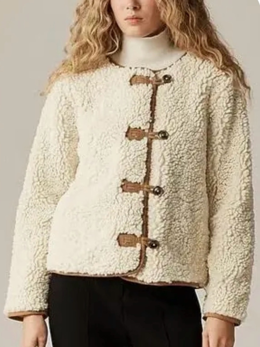 J CREW XXS Shearling Sherpa Toggle Coat CR987‎